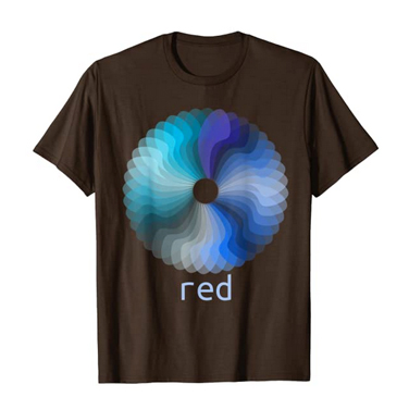  blue geo-flower (with irony text 'red') T-Shirt 