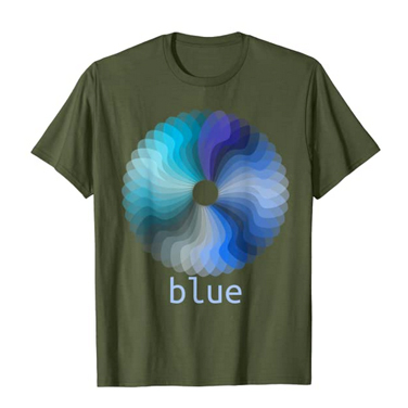  blue geo-flowerT-Shirt 